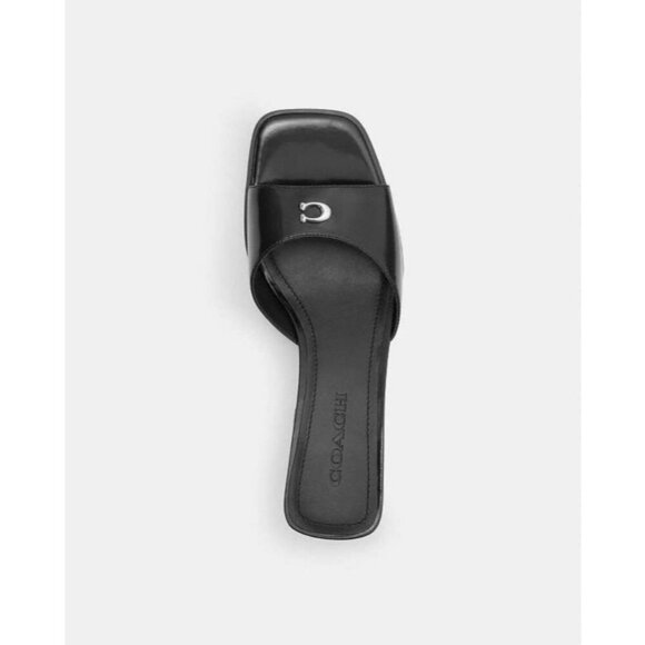 Coach Sculpt C Sandals Women's Black Size 9.5 Designer Open Toe Formal - Picture 2 of 5